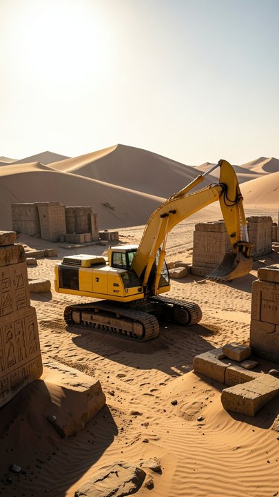 Modern Excavator in Ancient Egypt