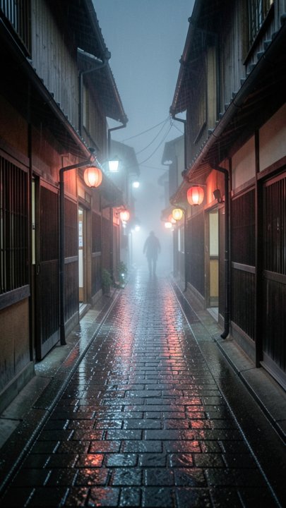 Midnight Ghost in Rainy Alley