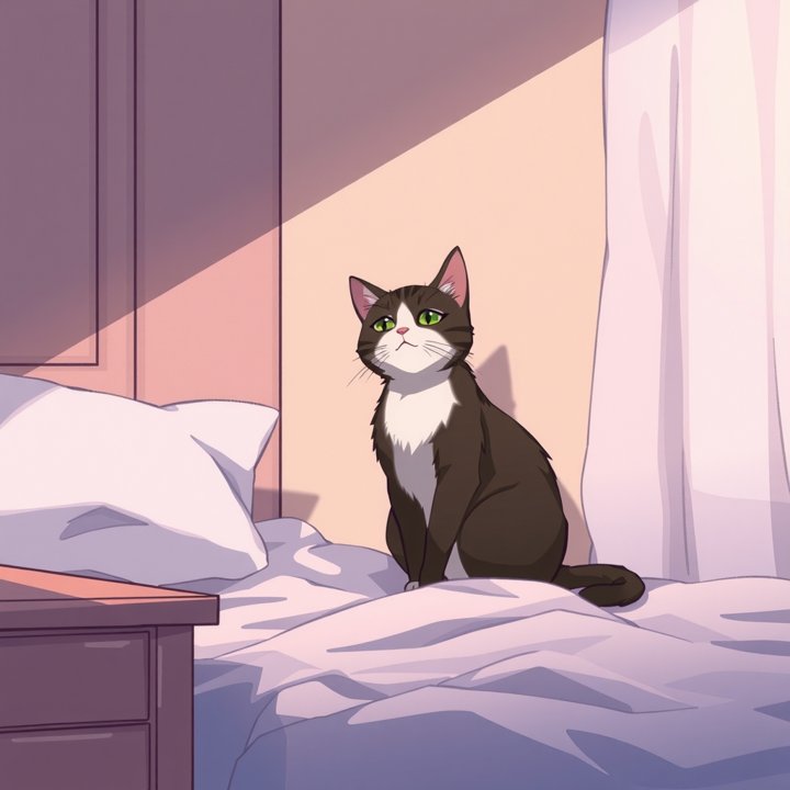 Create a 30-second vertical Instagram Reel telling a creepy, mysterious cat stor