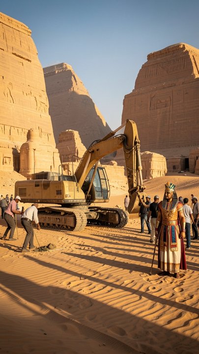 Time‑Travel Excavation: Pharaoh Meets the Modern Machine