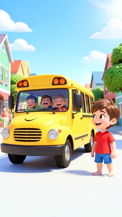 The Wheels on the Bus – 3D Animated Nursery Rhyme